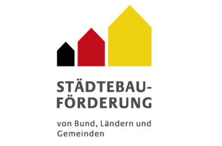 Logo mit Link: Städtebauförderung von Bund, Land und Gemeinden